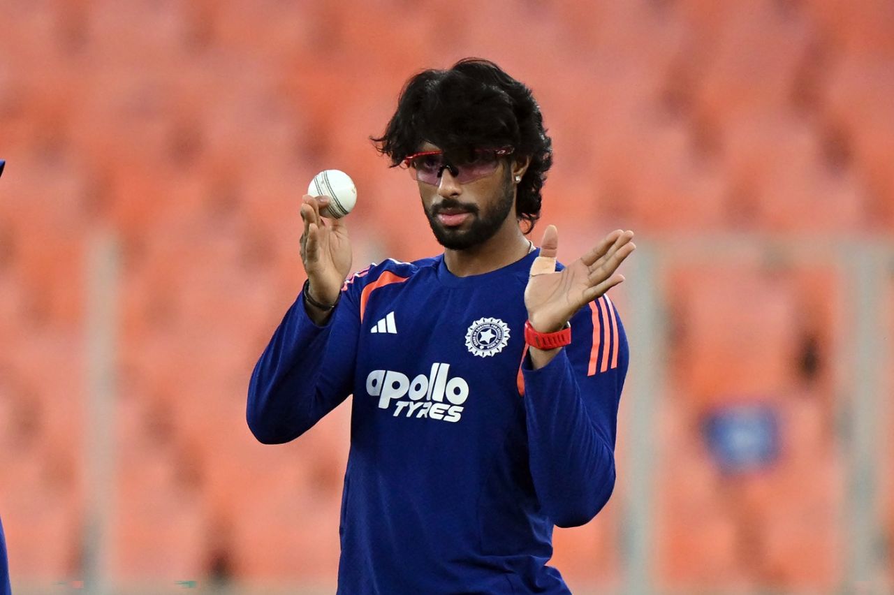 Tilak Varma gestures during India's training, India vs Netherlands, Men's T20 World Cup, Ahmedabad, February 17, 2026