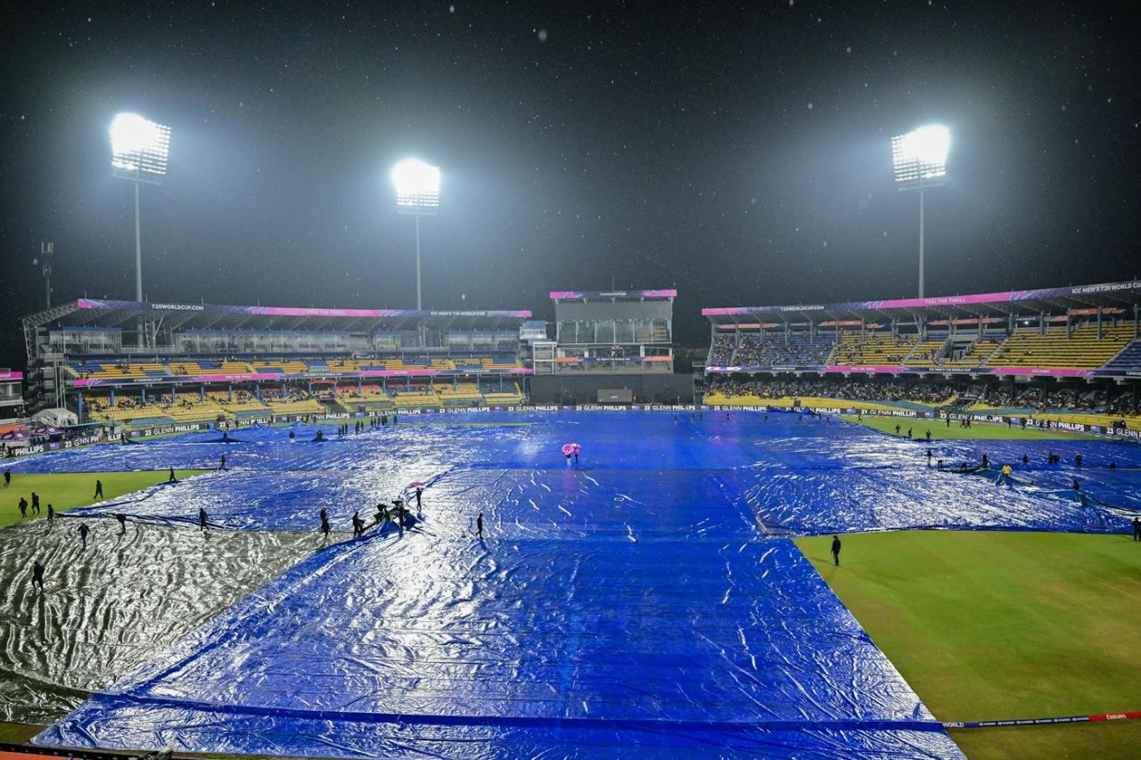 Rain arrived in Colombo soon after the toss, New Zealand vs Pakistan, Men's T20 World Cup, Colombo, February 21, 2026