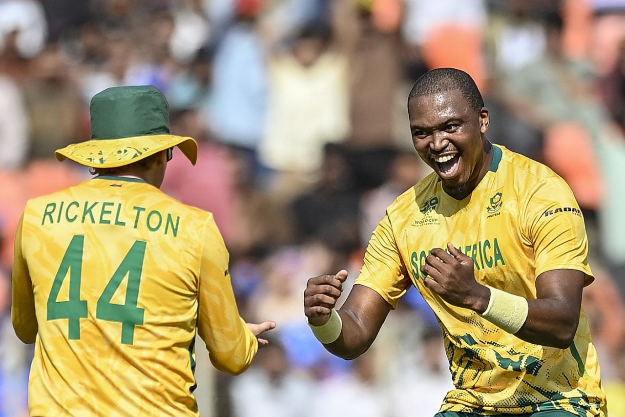Lungi Ngidi struck twice within three balls in his first over, South Africa vs West Indies, T20 World Cup Super Eight, Ahmedabad, February 26, 2026
