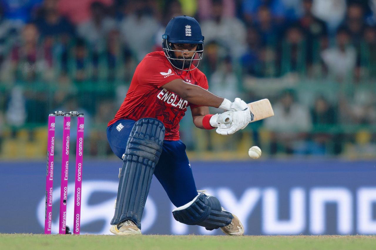 Rehan Ahmed landed a crucial reverse-sweep in his late cameo, New Zealand vs England, Super Eight, ICC Men's T20 World Cup, R Premadasa Stadium, Colombo, February 27, 2026