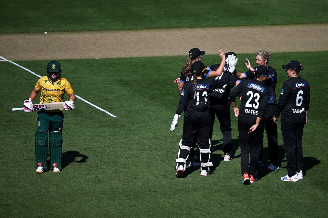Sophie Devine took down Nadine de Klerk, New Zealand vs South Africa, 3rd Women's T20I, Auckland, March 20, 2025