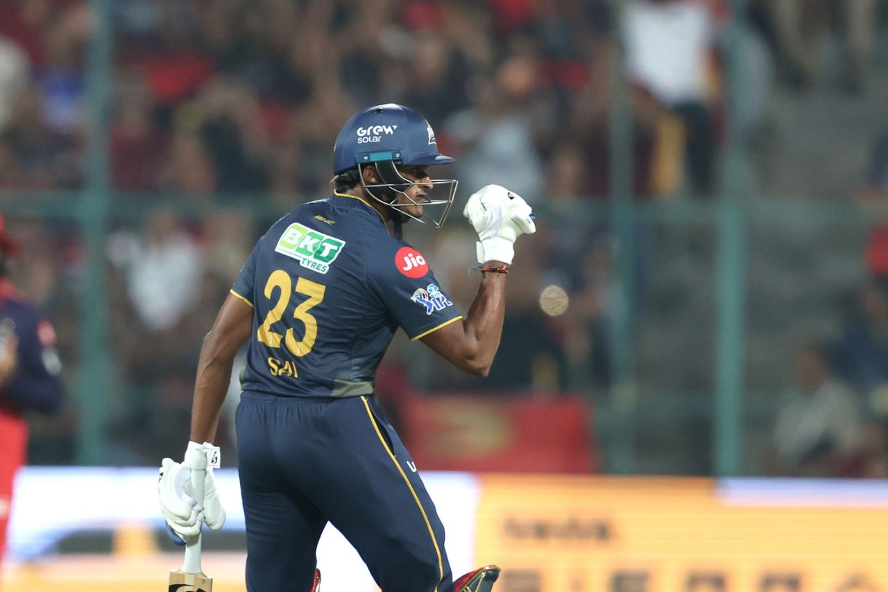 B Sai Sudharsan brought up an elegant century, Royal Challengers Bengaluru vs Gujarat Titans, IPL, Bengaluru, April 24, 2026