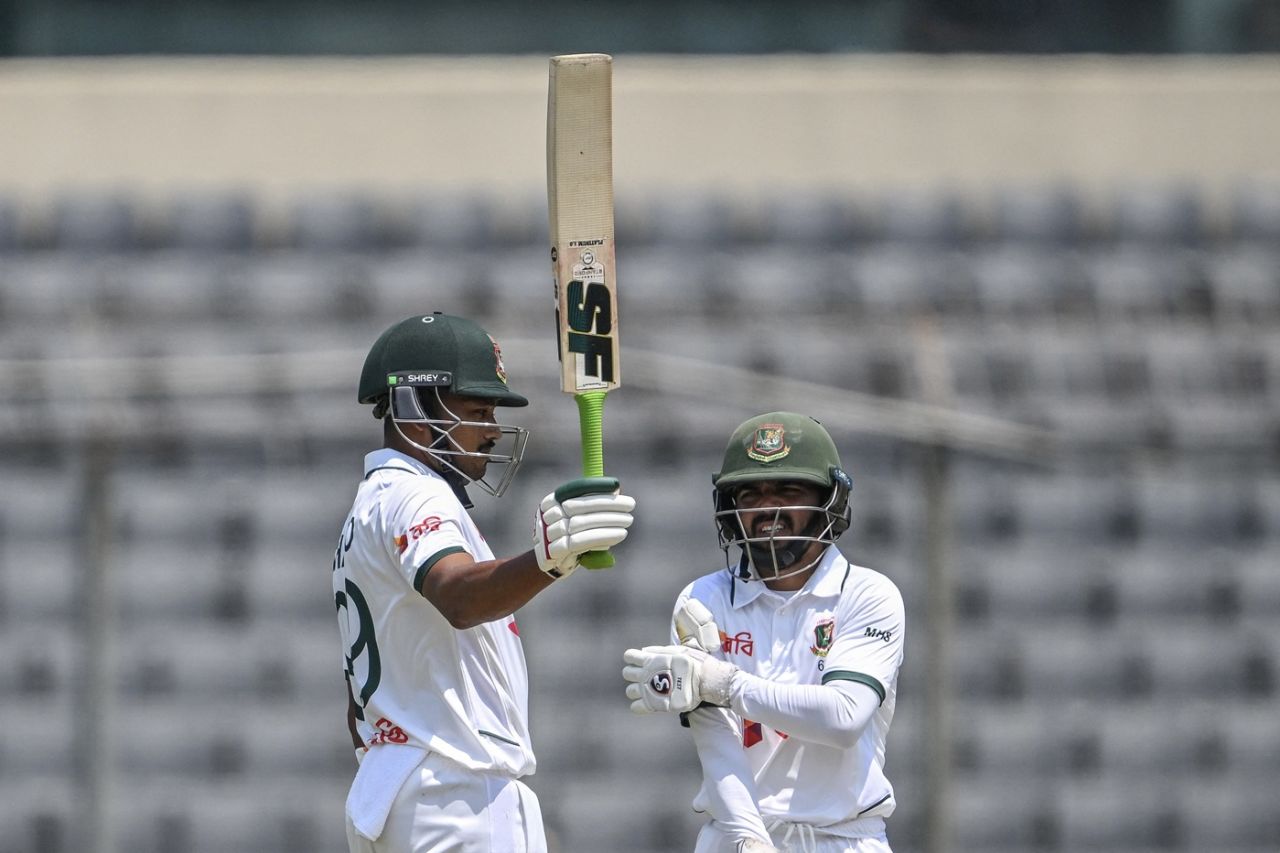 Najmul Hossain Shanto carried his strong form from the white-ball game into Tests, Bangladesh vs Pakistan, 1st Test, Mirpur, 1st day, May 8, 2026