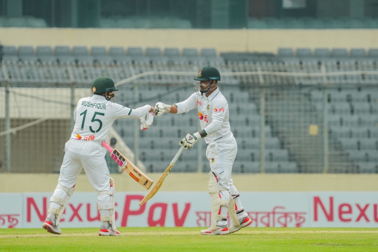 Mushfiqur Rahim and Litton Das kept Bangladesh on track on the second morning, Bangladesh vs Pakistan, 1st Test, Mirpur, 2nd day, May 9, 2026
