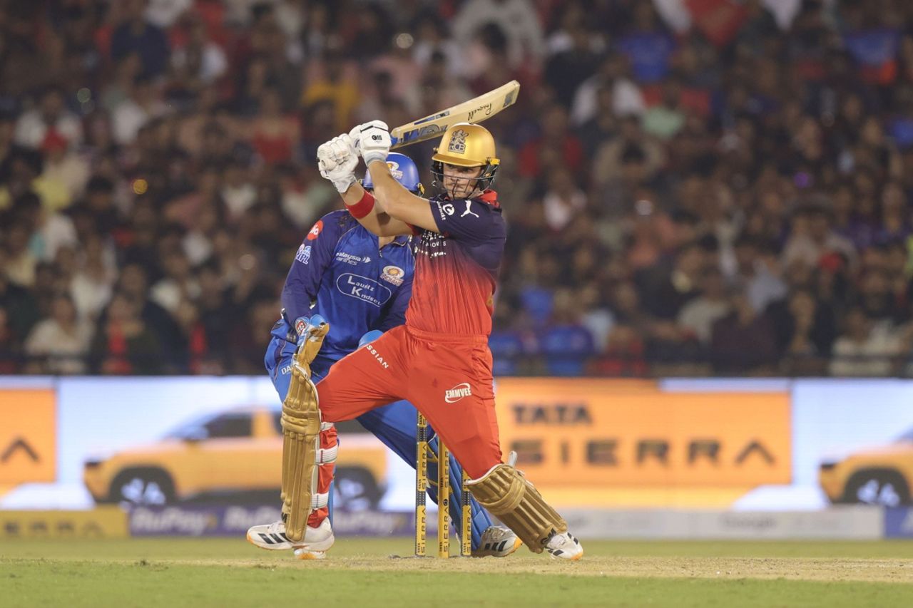Jacob Bethell played a vital hand at the top of the order, Royal Challengers Bengaluru vs Mumbai Indians, IPL 2026, Raipur, May 10, 2026