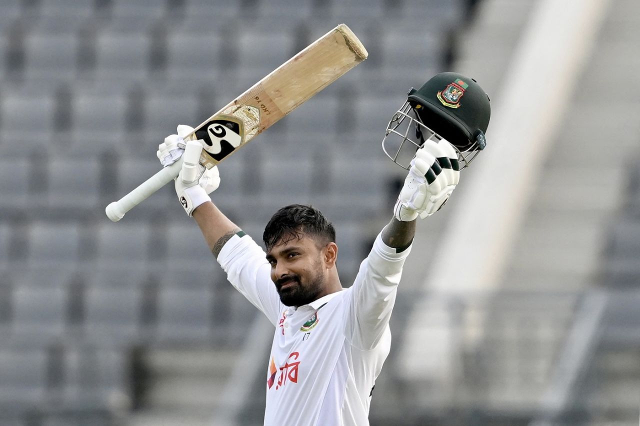 Litton Das brings up his sixth Test hundred, Bangladesh vs Pakistan, 2nd Test, Sylhet, 1st day, May 16, 2026