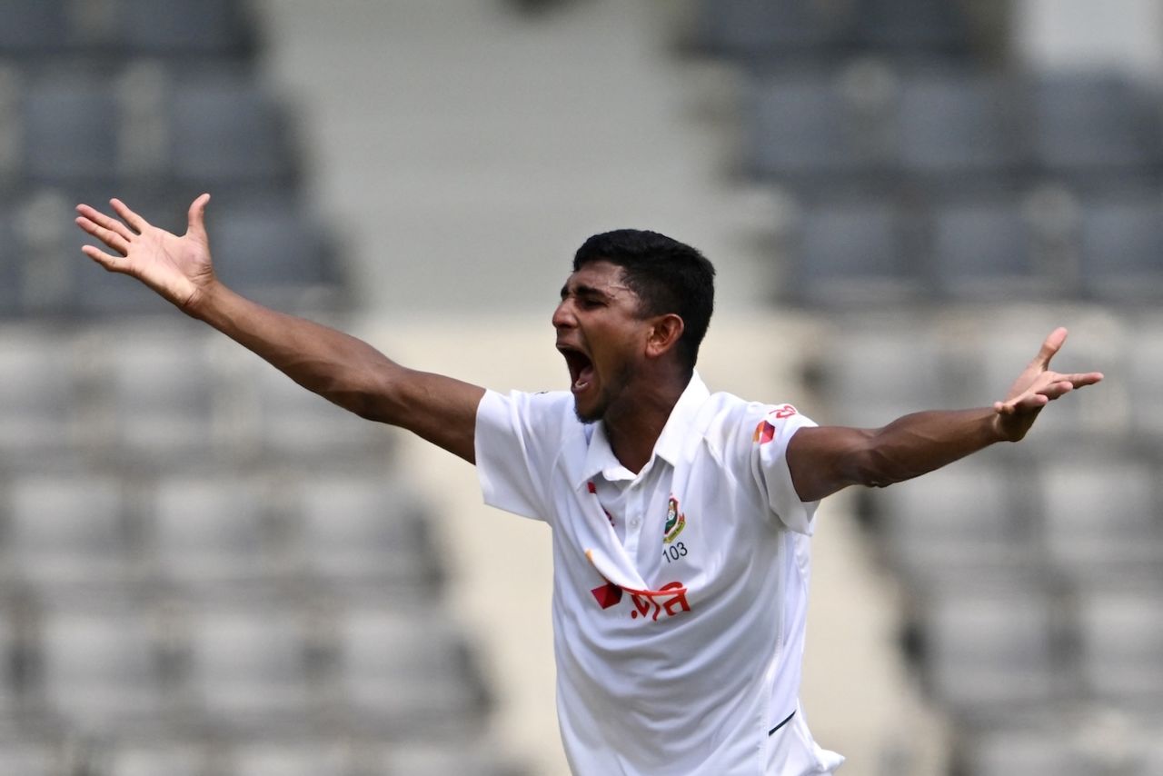 Nahid Rana goes up in appeal, Bangladesh vs Pakistan, 2nd Test, Sylhet, 4th day, May 19, 2026