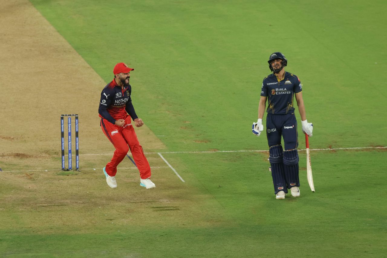 Virat Kohli is ecstatic after Shubman Gill was dismissed, Royal Challengers Bengaluru vs Gujarat Titans, IPL 2026, final, Ahmedabad, May 31, 2026