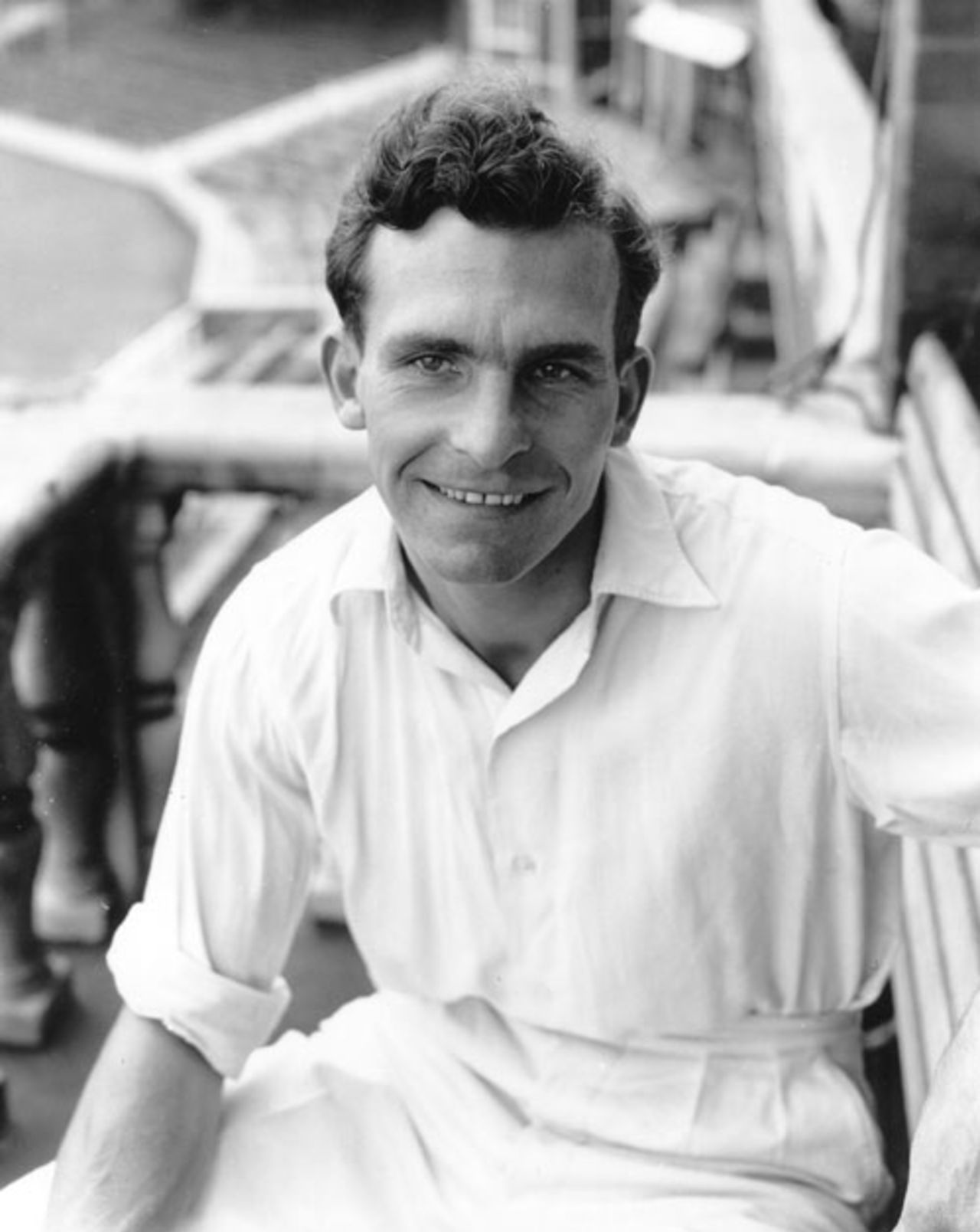 Tommy Greenhough at The Oval after his Test appearance against India where he took five wickets, August 13, 1959