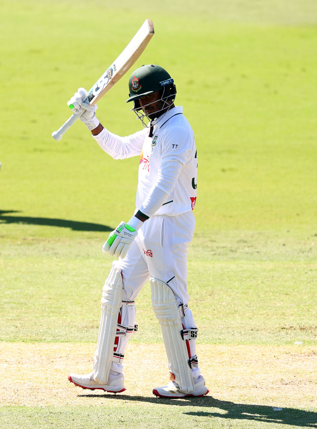 Tanzid Hasan raises the bat for his fifty, Australia vs Bangladesh, 1st Test, Darwin, 2nd day, August 14, 2026