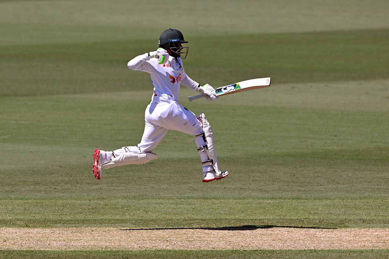 Tanzid Hasan leaps in celebration of his hundred, Australia vs Bangladesh, 1st Test, Darwin, 2nd day, August 14, 2026
