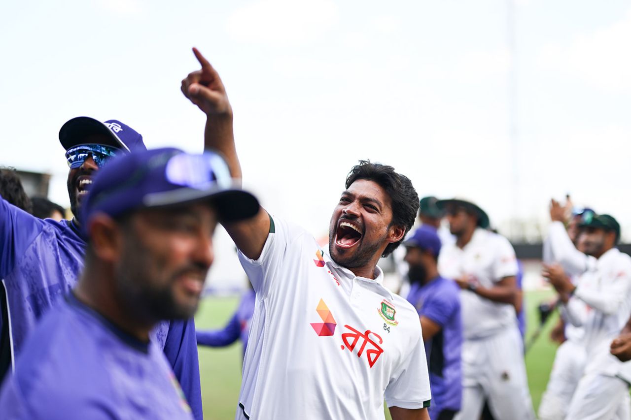 Najmul Hossain Shanto soaks in the moment, Australia vs Bangladesh, 1st Test, Darwin, 4th day, August 16, 2026