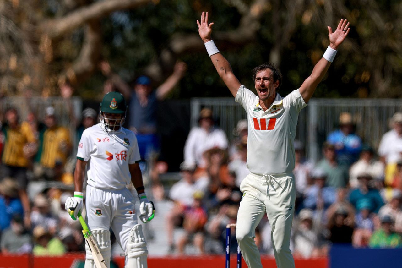 Mitchell Starc ran riot on the opening morning, Australia vs Bangladesh, 2nd Test, Mackay, 1st day, August 22, 2026