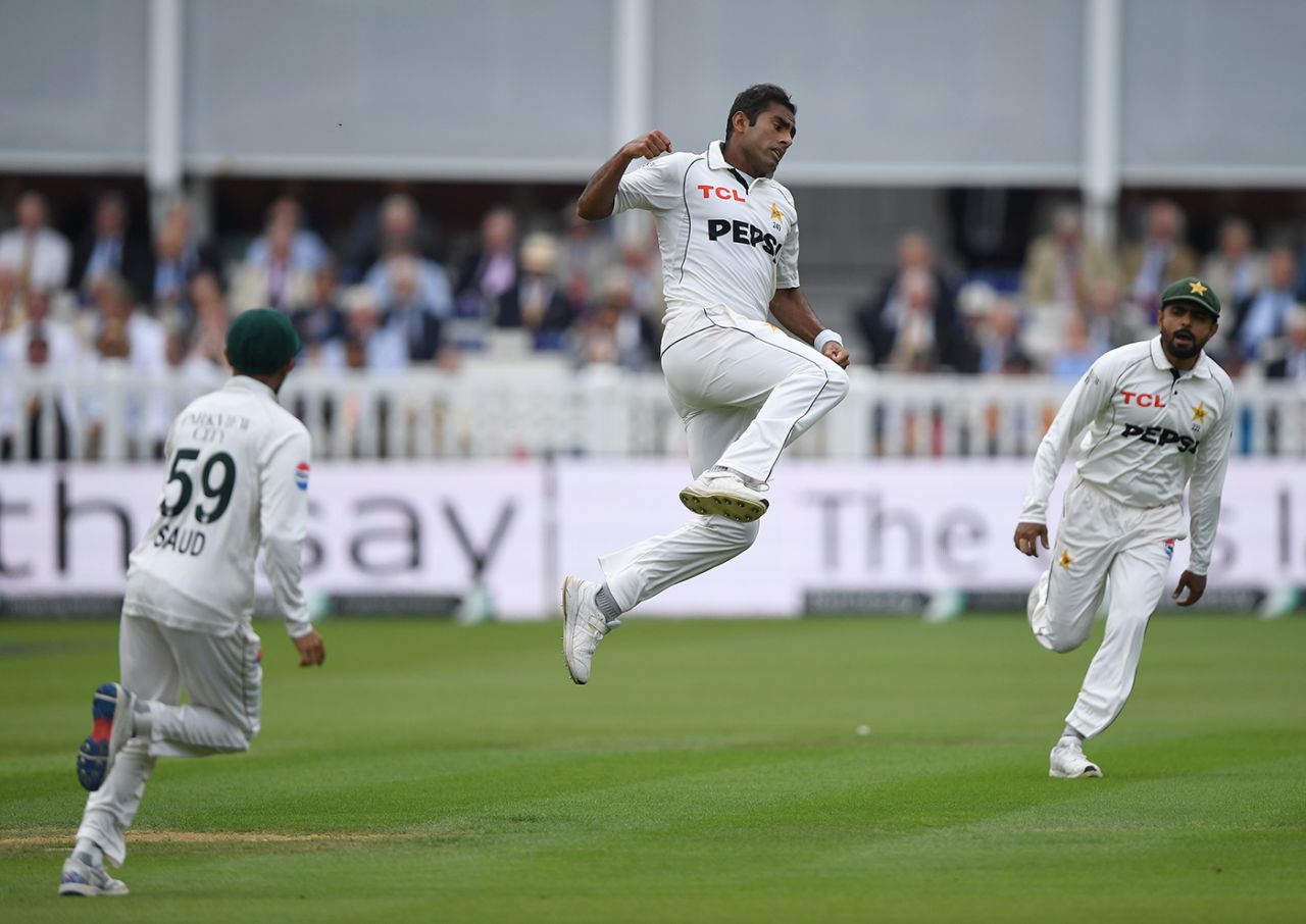 Mohammad Ali produced a peach to bowl Harry Brook, England vs Pakistan, 2nd Test, Lord's, 1st day, August 27, 2026