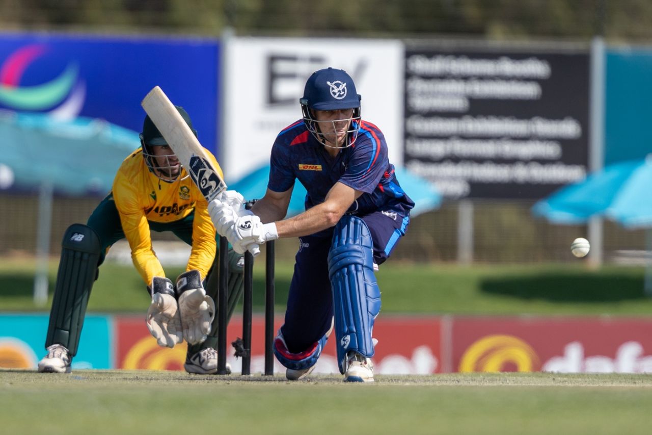 Louren Steenkamp contributed 41 in the 84-run opening stand, Namibia vs South Africa, Men's T20I tri-series, Windhoek, August 28, 2026