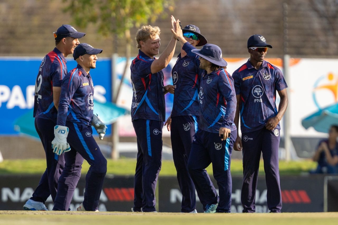 Ruben Trumpelmann picked up three wickets, Namibia vs South Africa, Men's T20I tri-series, Windhoek, August 28, 2026