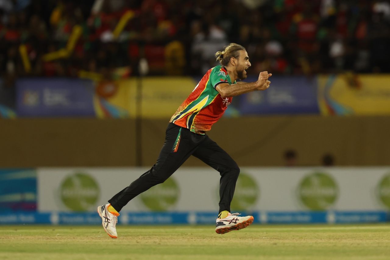 Imran Tahir goes off on his trademark celebratory run, Guyana Amazon Warriors vs St Lucia Kings, CPL 2026, Providence, September 9, 2026