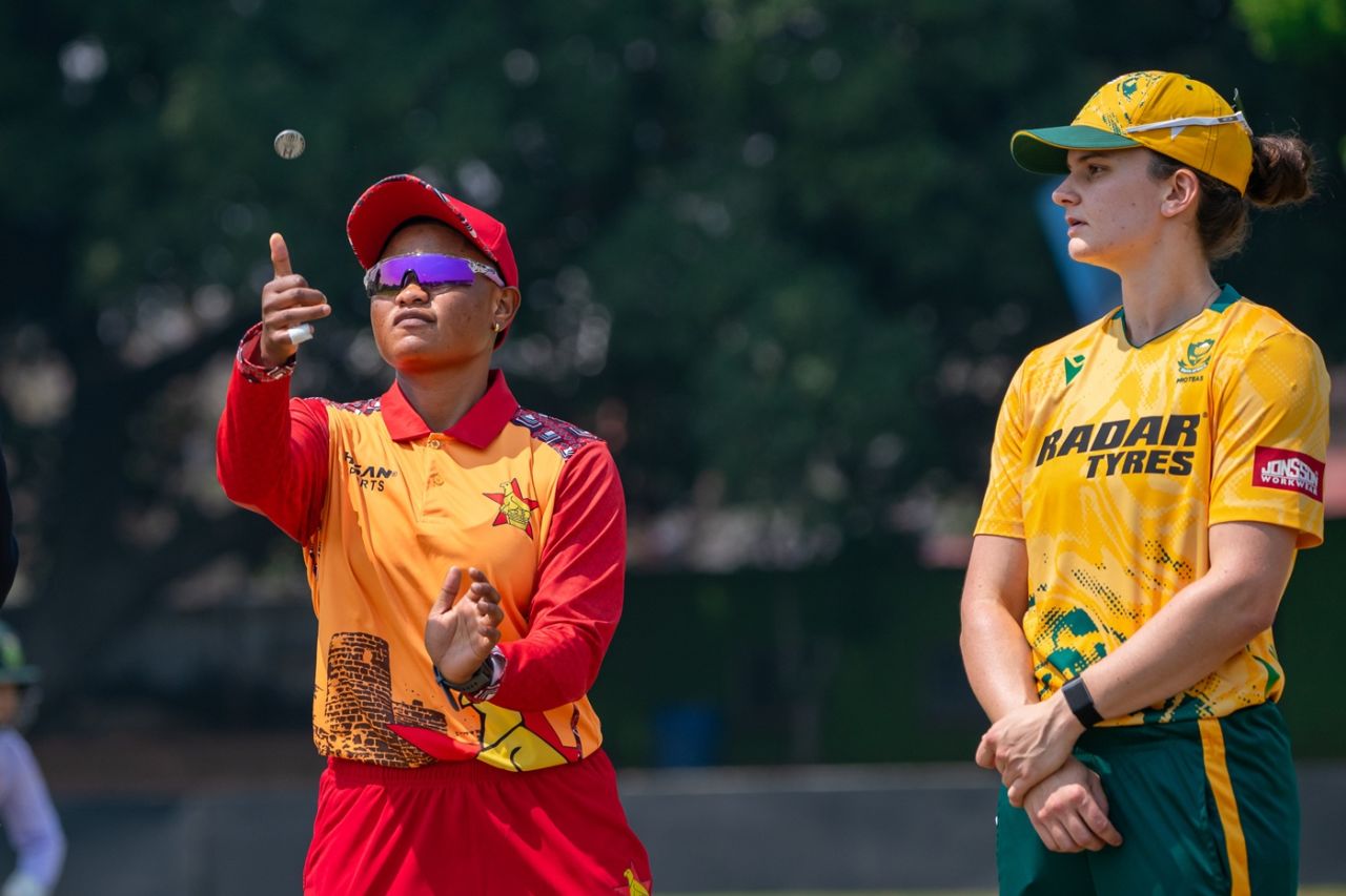 Josephine Nkomo in her first T20I as Zimbabwe's full-time captain as South Africa's Laura Wolvaardt looks on, Zimbabwe vs South Africa, 4th Women's T20I, Bulawayo, September 17, 2026