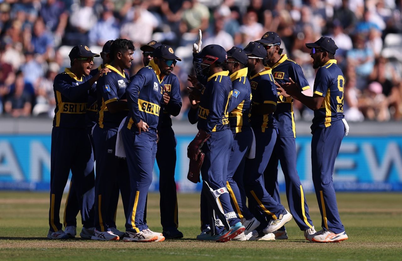 Sachindu Colombage celebrates another breakthrough, England vs Sri Lanka, 1st men's ODI, Chester-le-Street, September 22, 2026