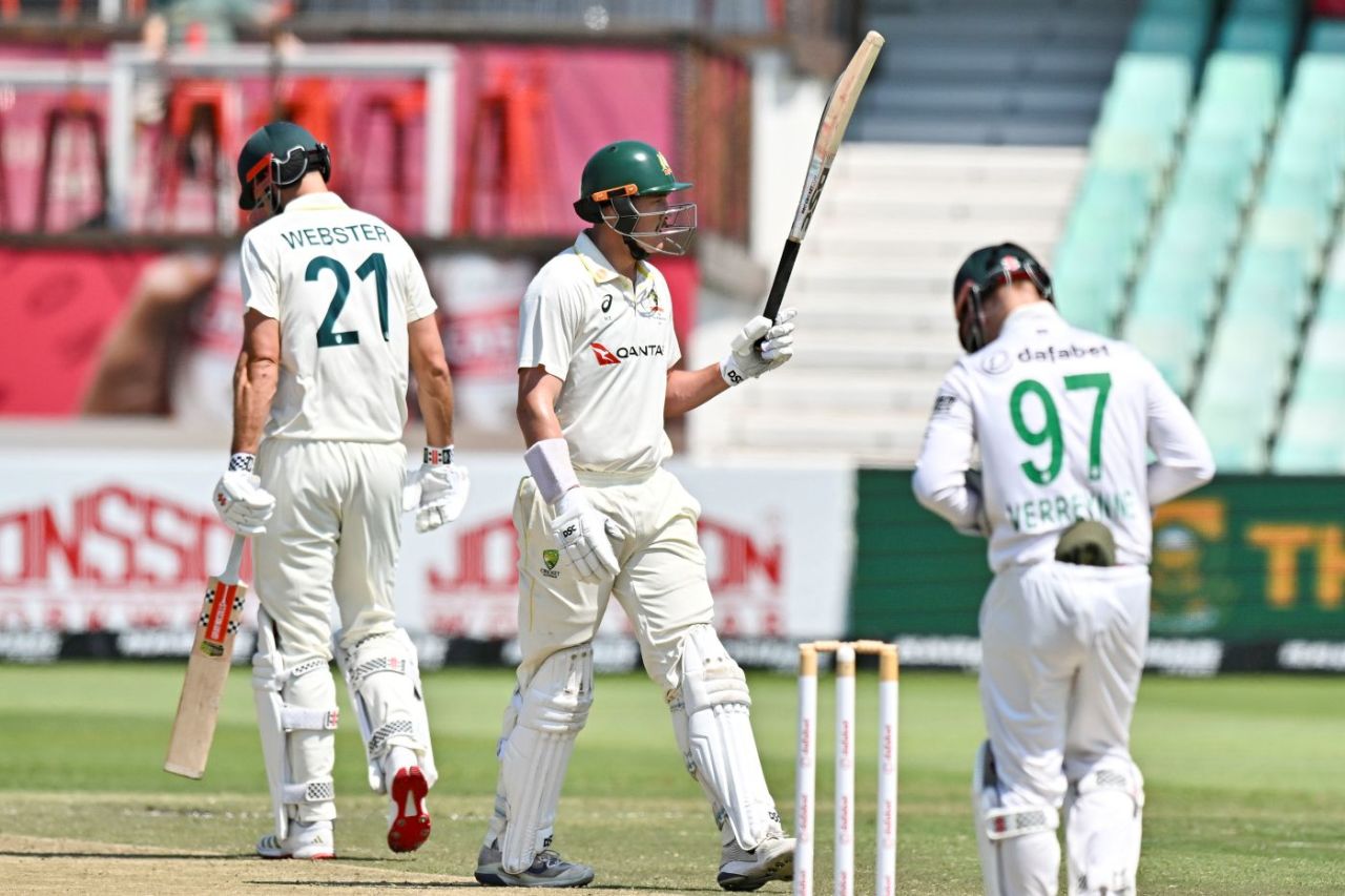 Matt Renshaw acknowledges his half-century, 1st Test, Durban, 4th day, October 12, 2026
