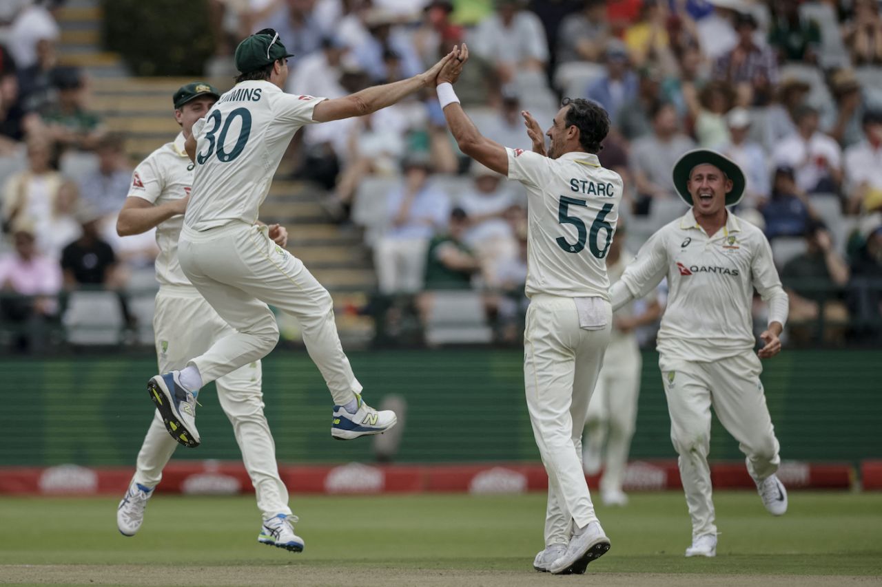 Mitchell Starc striking twice in the 57th over had Pat Cummins flying, South Africa vs Australia, 3rd Test, Cape Town, 1st Day, October 27, 2026