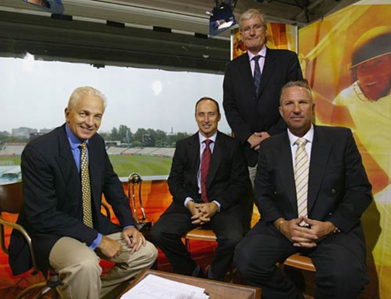 The BSkyB commentary team: David Gower, Nasser Hussain, Bob Willis, Ian Botham, South Africa, January 2005