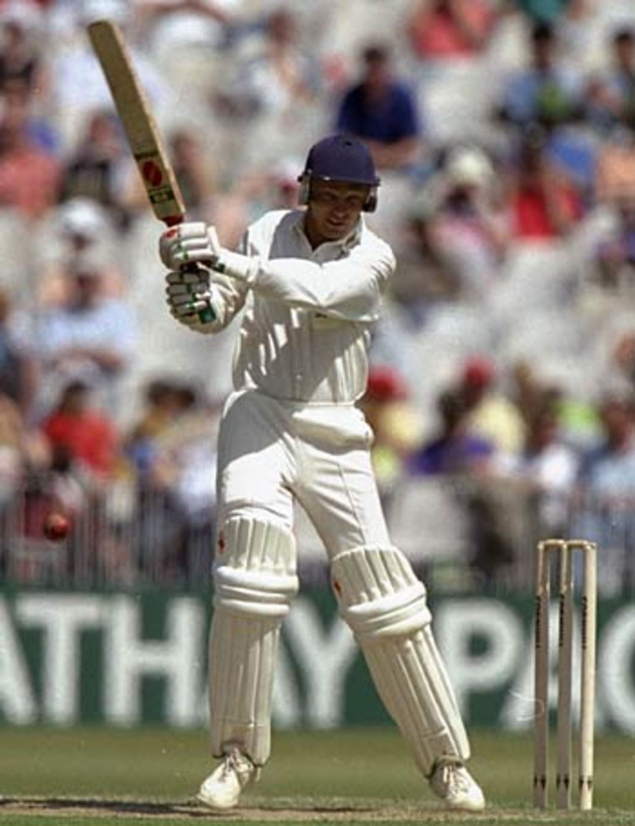 David Gower on his way to passing Geoff Boycott's record, England v Pakistan, Old Trafford, June 1992