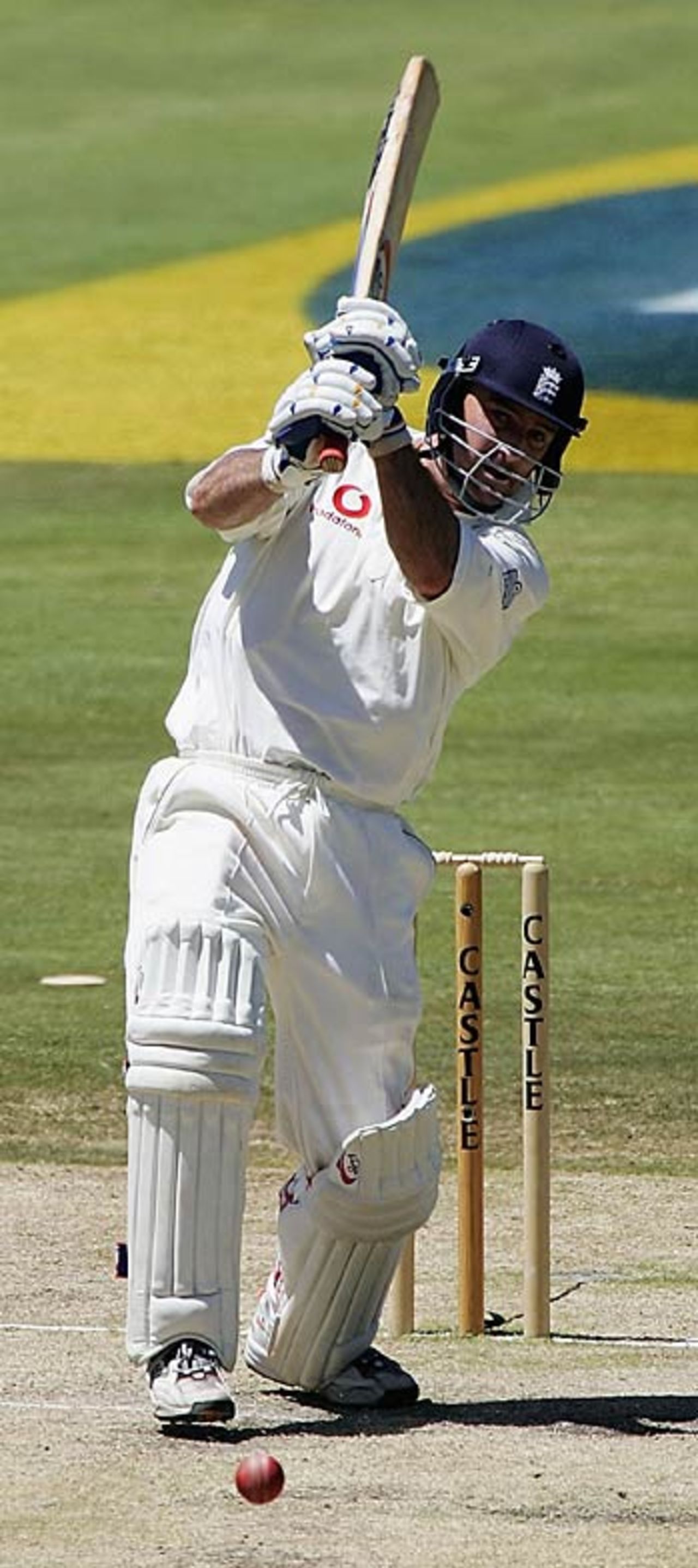 Graham Thorpe drives on his way to fifty, South Africa v England, 5th Test, Centurion, January 24, 2005