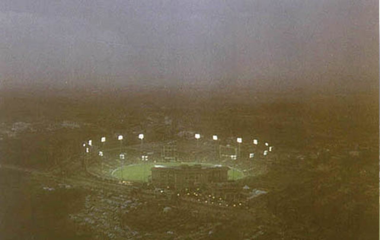 Punjab Cricket Association Stadium, Chandigarh, Mohali under lights is a spectacle indeed, Uploaded on 27 November 2001.