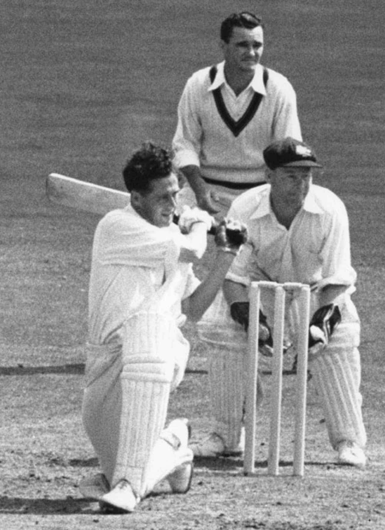 Trevor Bailey on the attack against Australia, England v Australia, 5th Test, The Oval, August 18, 1953
