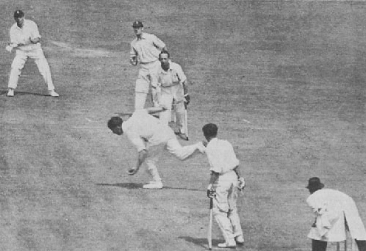 Lindsay Hassett caught and bowled Denis Compton for 17, England v Australia, 4th Test, Leeds, July 27, 1948