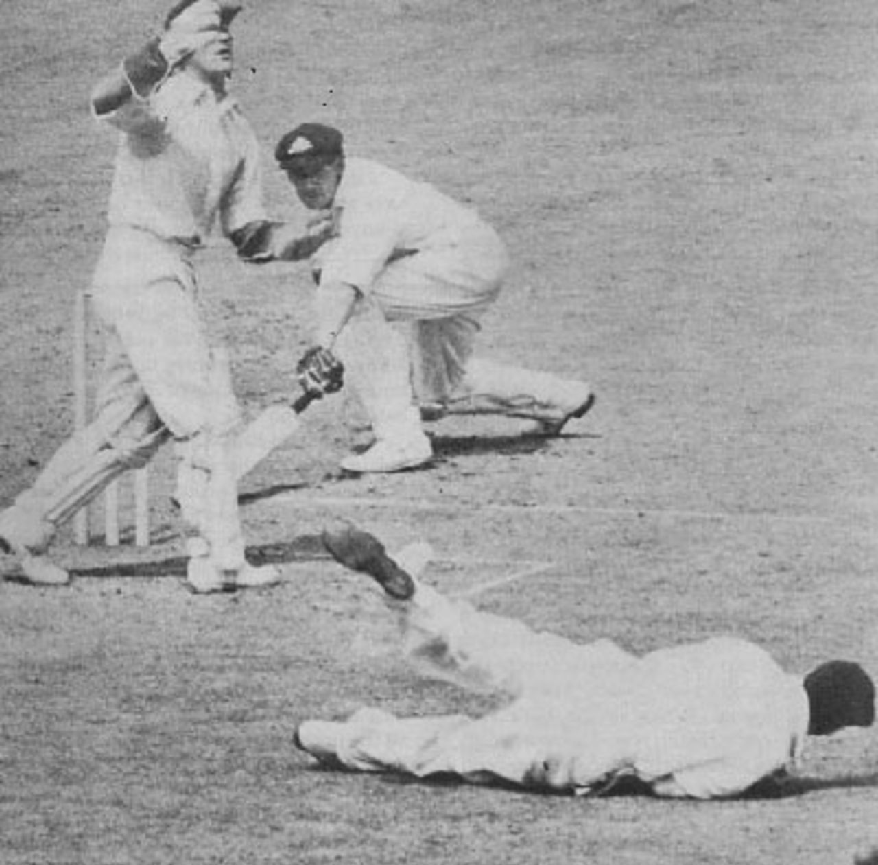 Don Bradman dropped by Jack Crapp off Denis Compton, England v Australia, 4th Test, Leeds, July 27, 1948