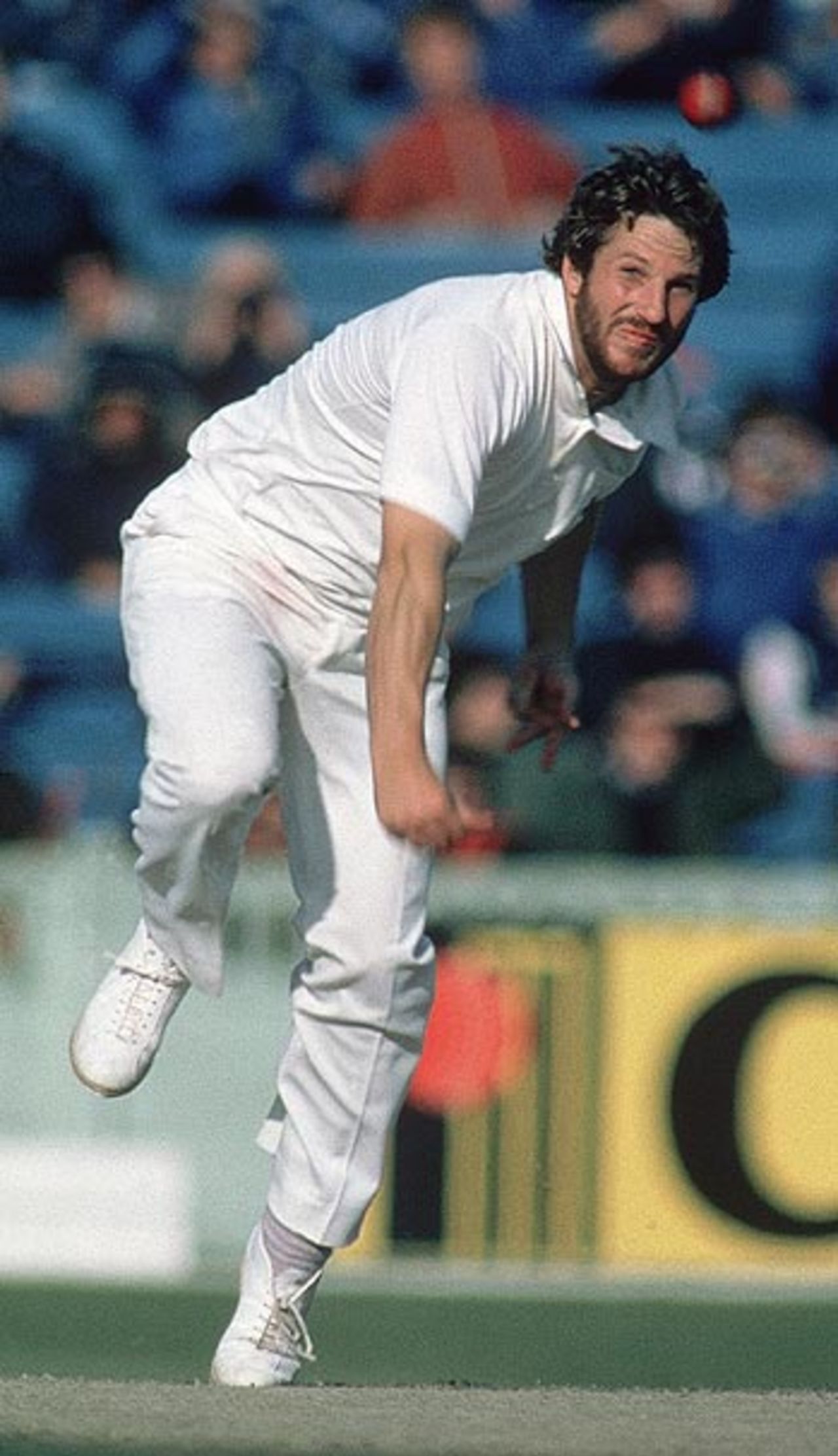 Ian Botham bowling against Australia in 1981