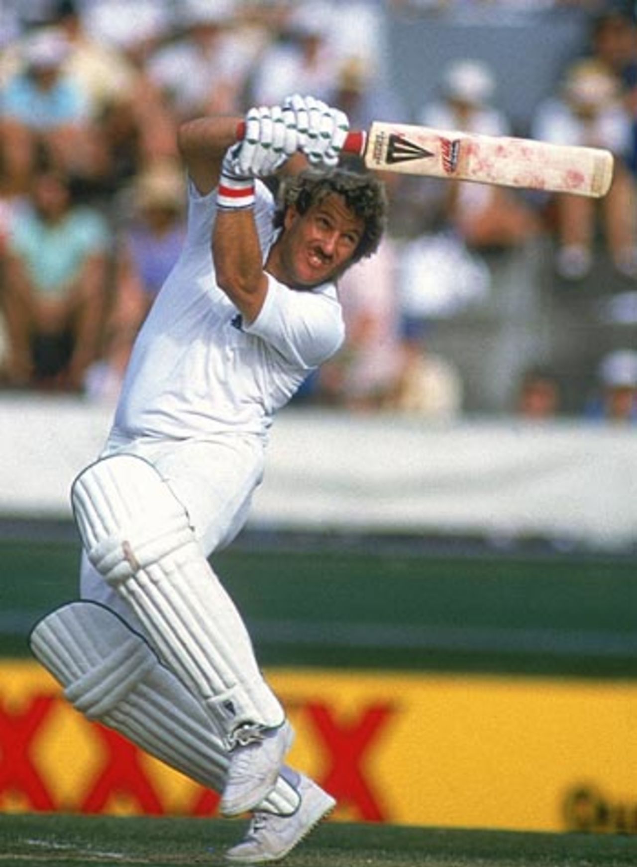 Ian Botham on his way to a hundred against Australia at Brisbane, November 1987