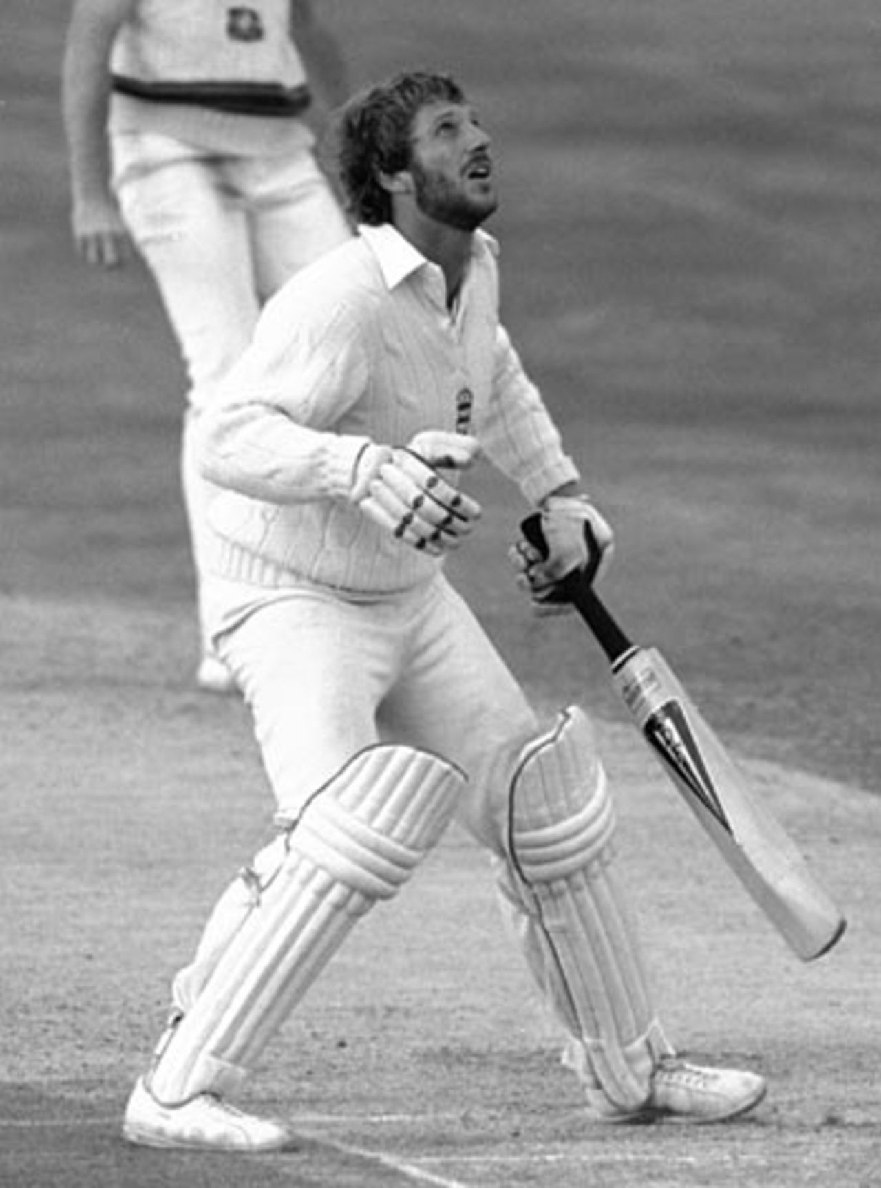 Ian Botham watches a hook of Terry Alderman fly for six, England v Australia, Headingley, July 17, 1981