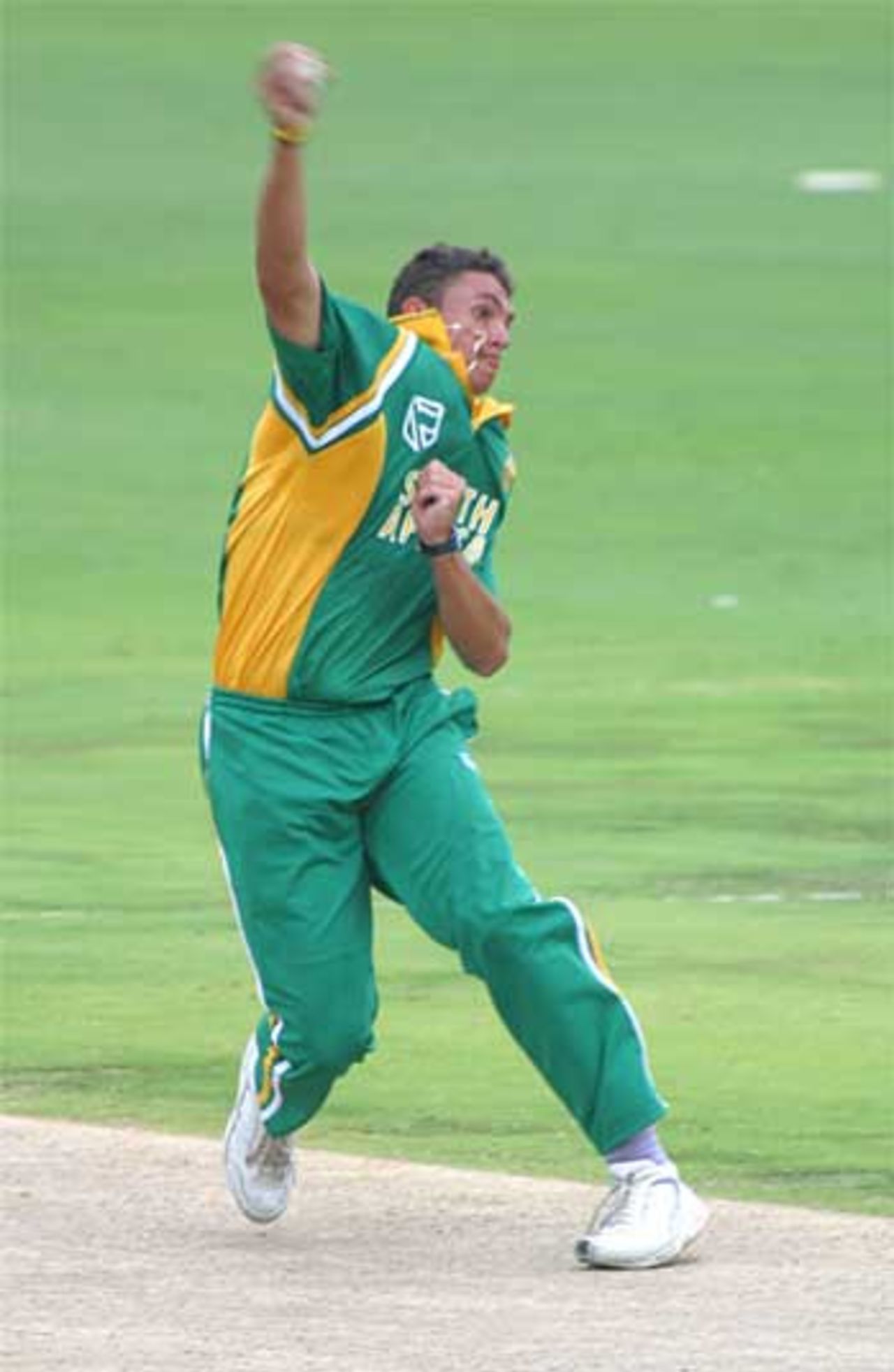 Andre Nel in action at The Wanderers, Ist ODI, South Africa v England, January 30, 2005
