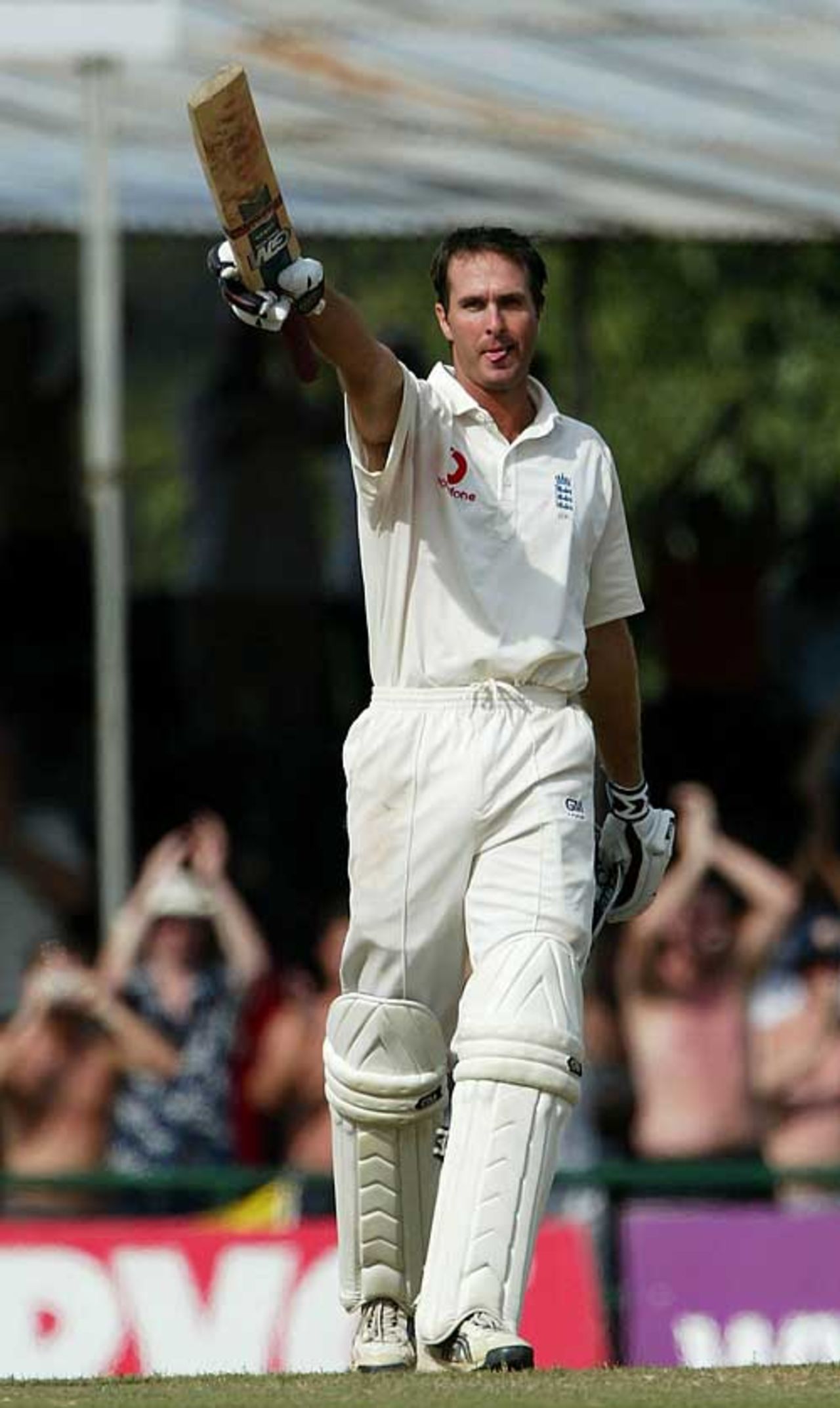 Michael Vaughan salutes hundred, Sri Lanka v England, 2nd Test, Kandy, December 14, 2003