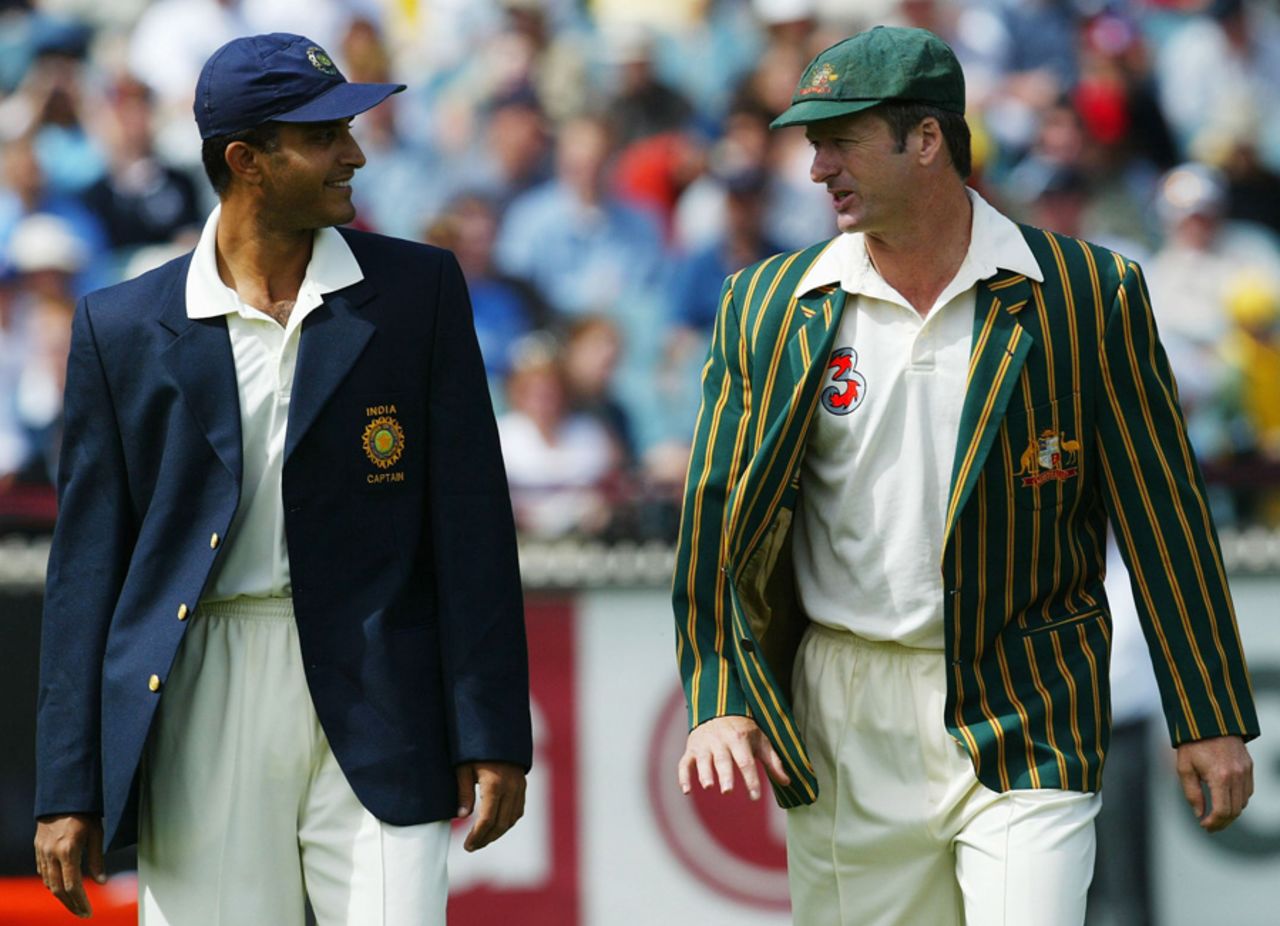 Sourav Ganguly and Steve Waugh walk out to toss, Australia v India, 3rd Test, Melbourne, 1st day, December 26, 2003
