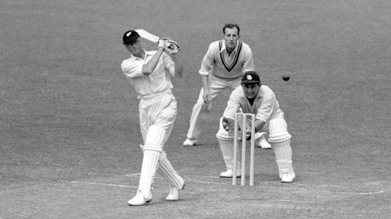 Walter Hadlee drives, MCC v New Zealand, Lord's, 2nd day, May 23, 1949