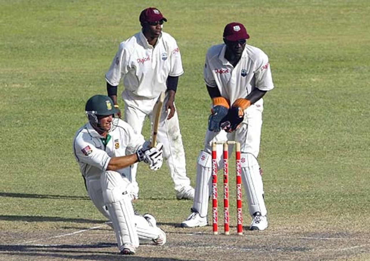 Mark Boucher scored only 28, but it furthered West Indies' misery just that little bit more, West Indies v South Africa, 3rd Test, 3rd day, Bridgetown, April 23, 2005