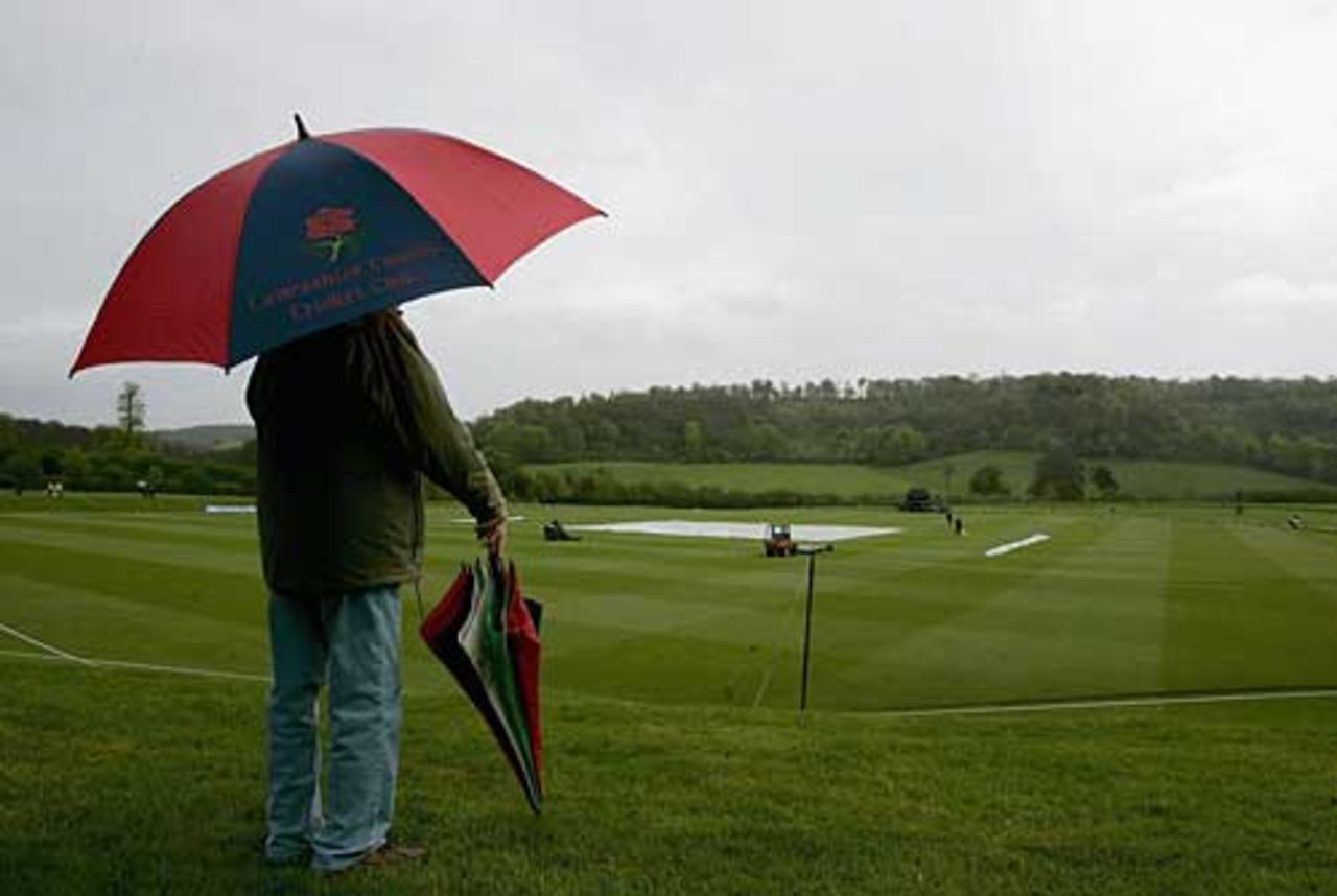A damp scene at Wormsley for the C&G Trophy, Buckinghamshire v Lancashire, Wormsley, May 2