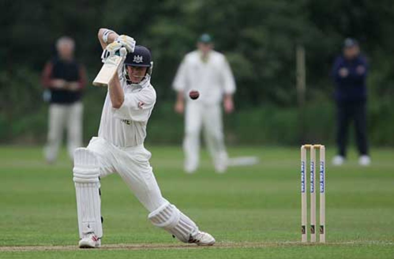 Phil Weston drives on his way to 80 against Berkshire in the C&G Trophy, Berkshire v Gloucestershire, Reading Cricket Club, May 3