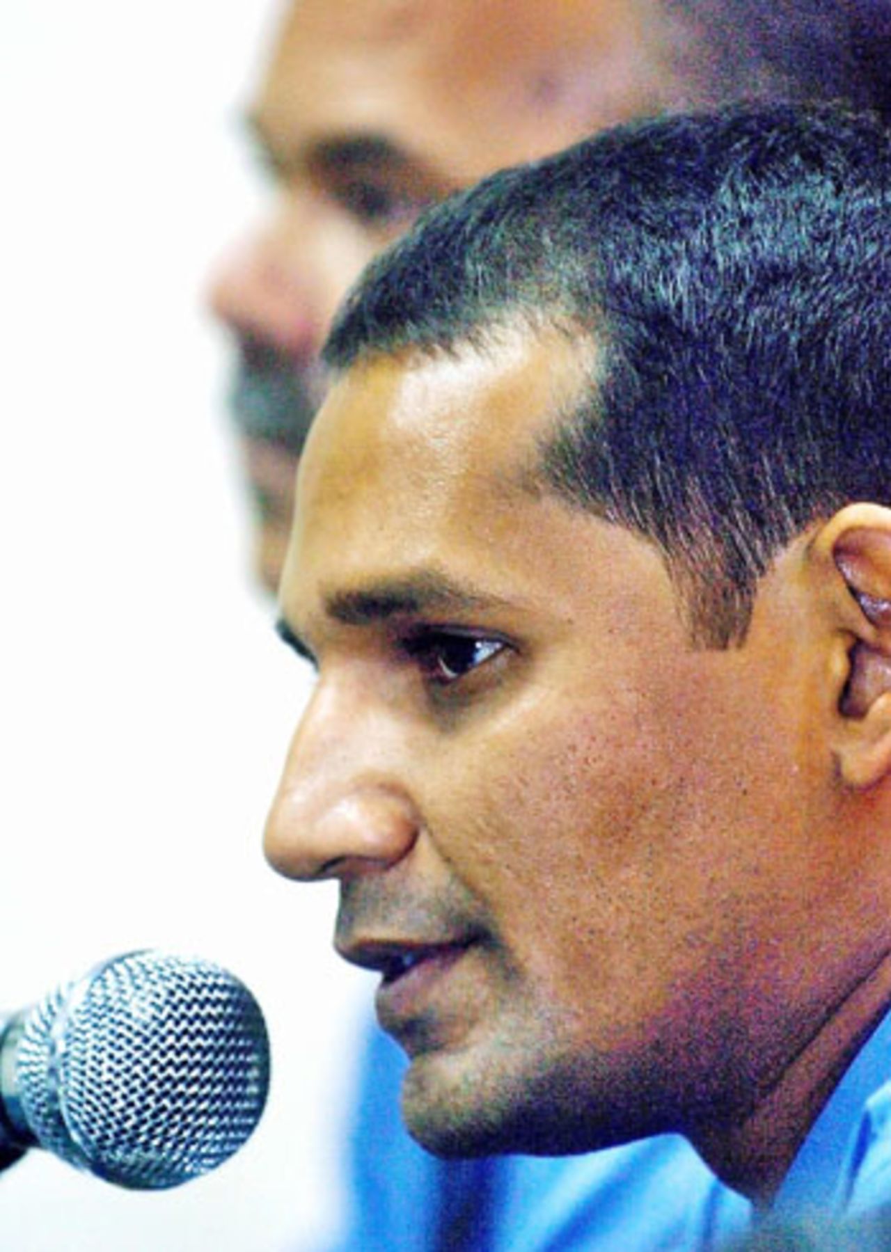 Habibul Bashar speaks to the press before Bangladesh leave on their maiden away Test tour of England, Dhaka, May 5, 2005