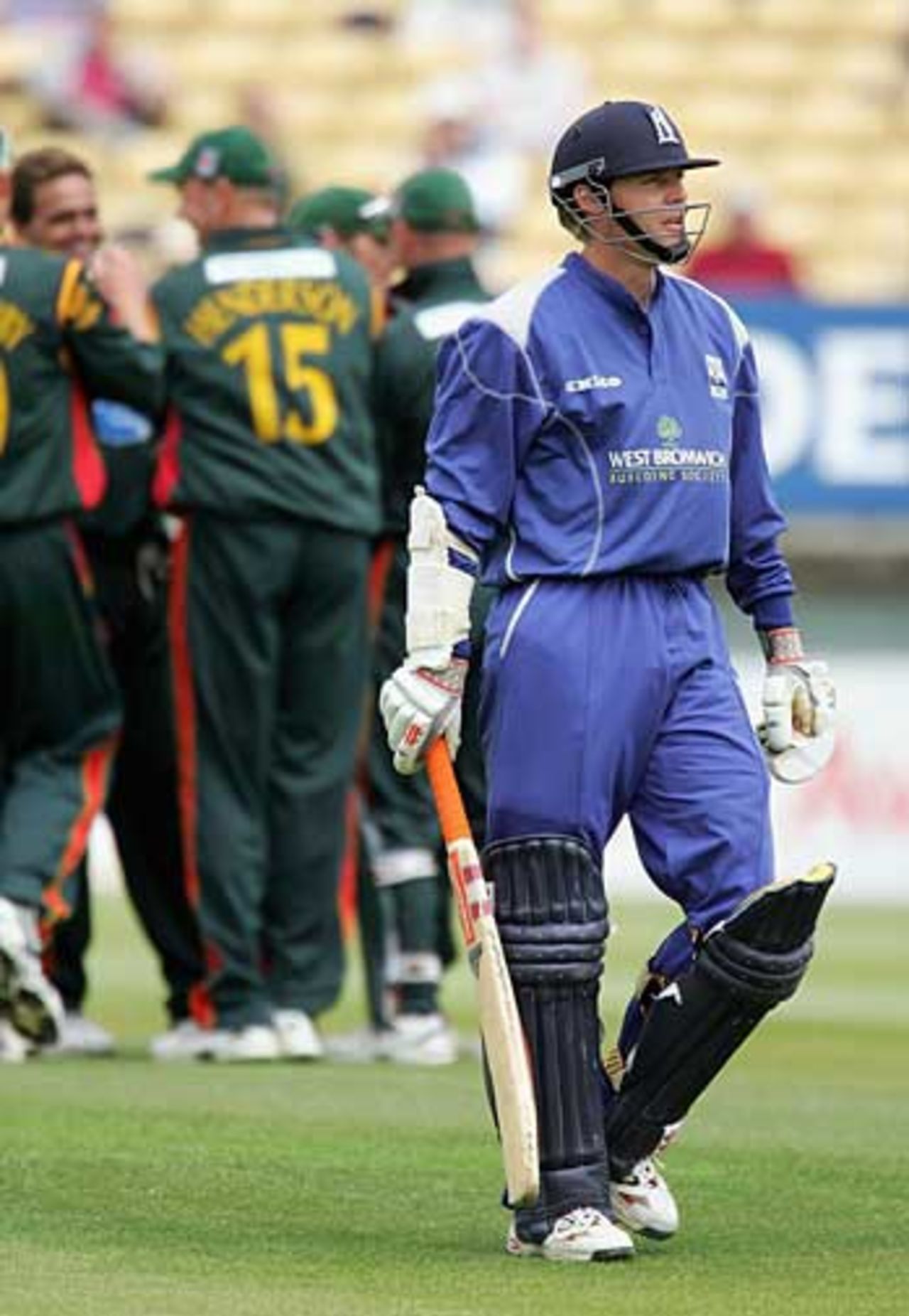 Nick Knight departs for 69, Warwickshire v Leicestershire, C&G Trophy, Edgbaston, May 17