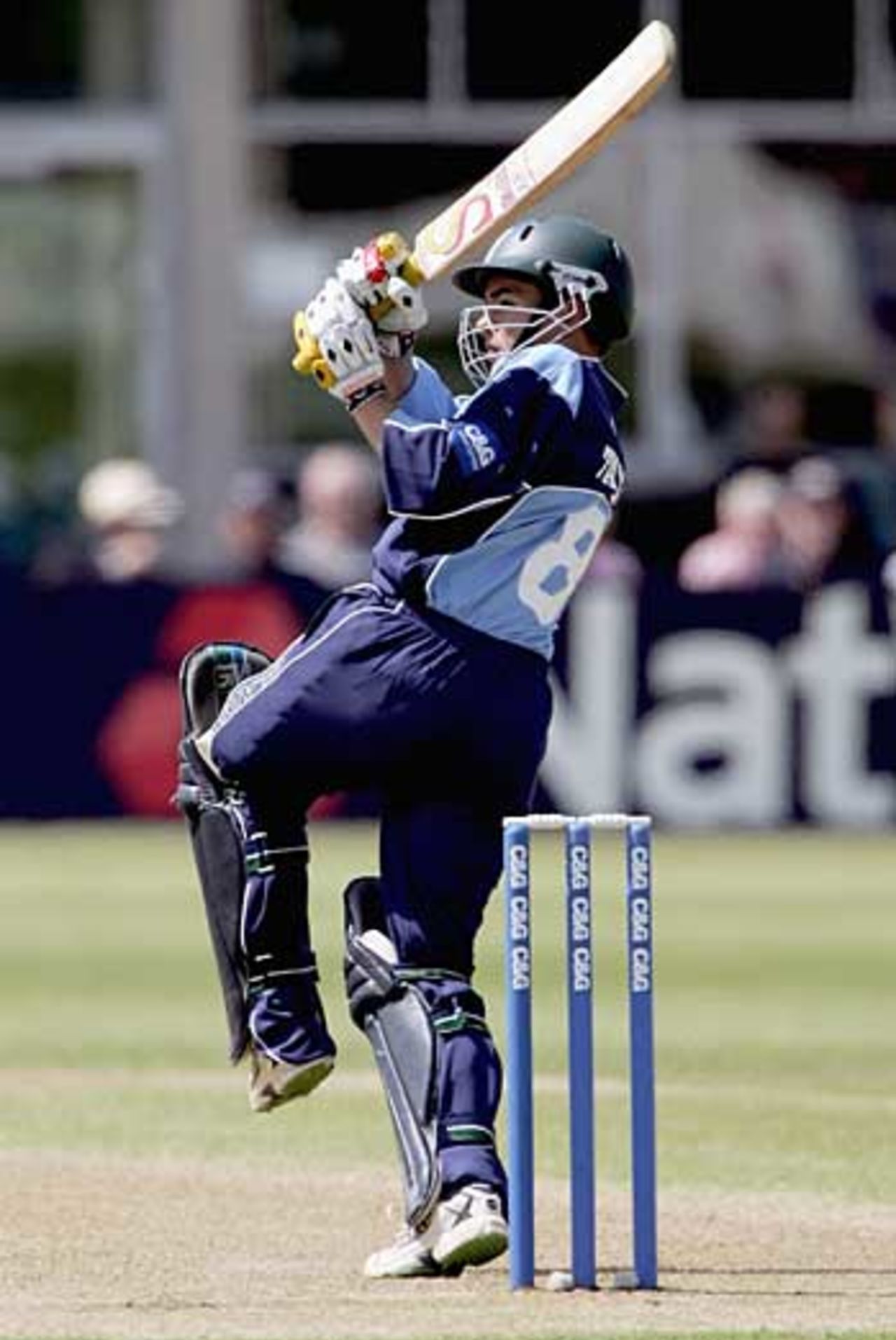 Chris Taylor, the Gloucestershire captain, pulls during his 74, Gloucestershire v Surrey, C&G Trophy, Bristol, May 17