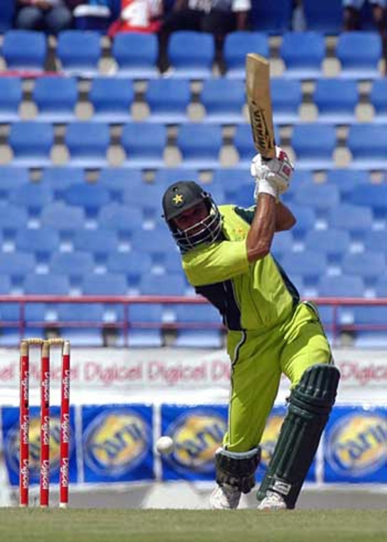 Shahid Afridi hits out on the way to his 27-ball 50 against West Indies, West Indies v Pakistan, 3rd ODI, St Lucia
