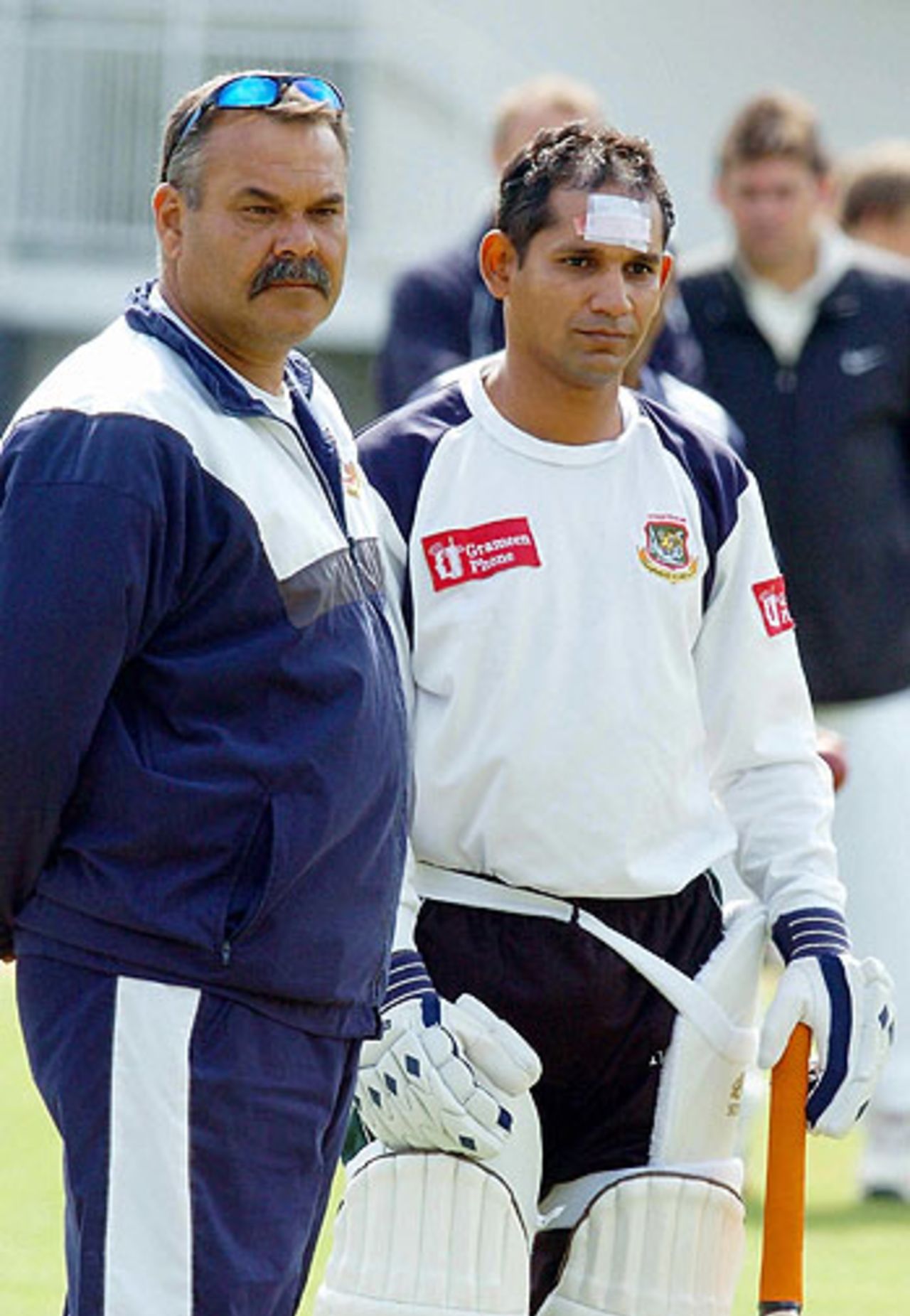 Dav Whatmore and Habibul Bashar ahead the first Test against England at Lord's, May 25, 2005