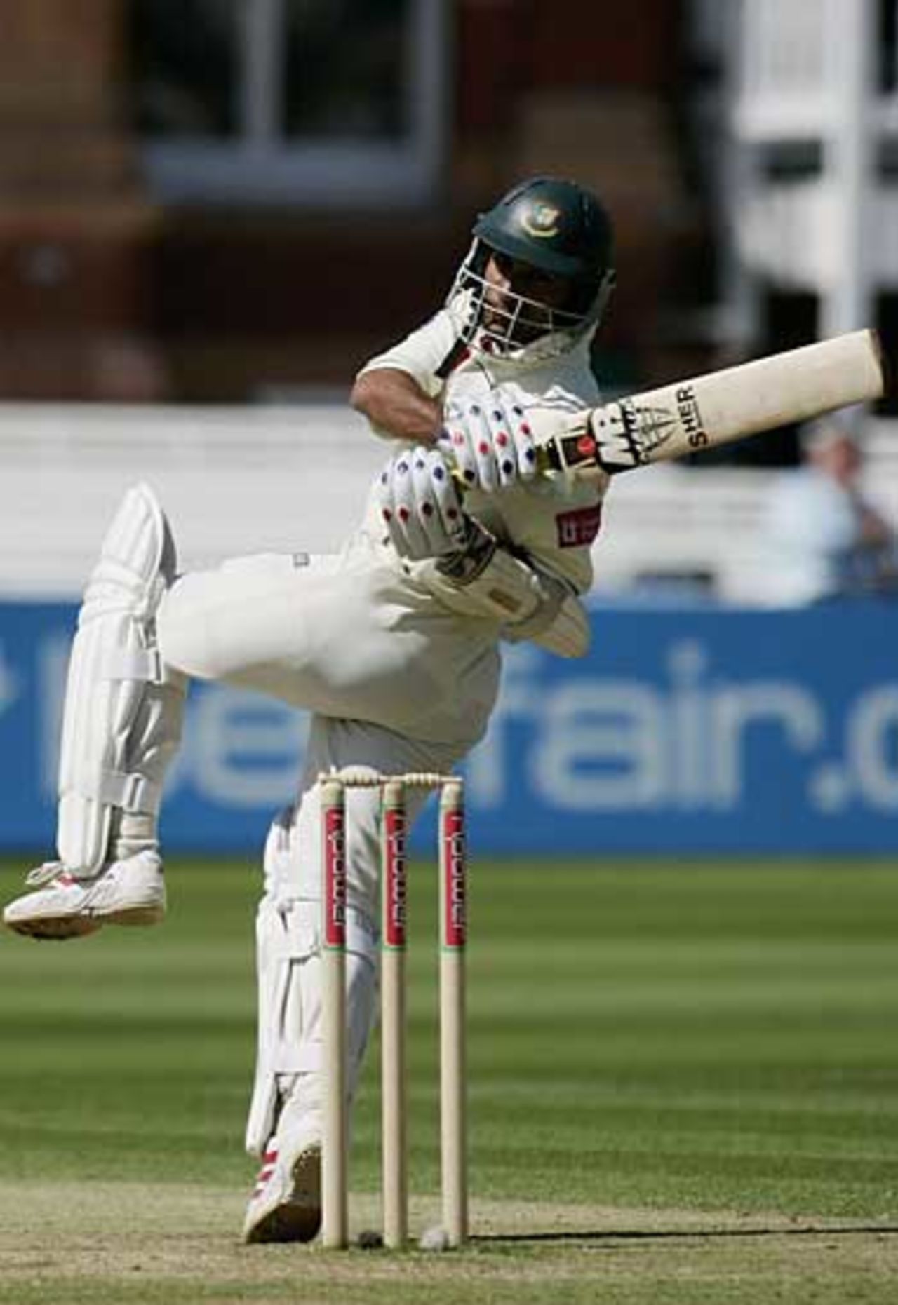 Khaled Mashud pulls during his defiant 44, England v Bangladesh, 1st Test, Lord's, May 28
