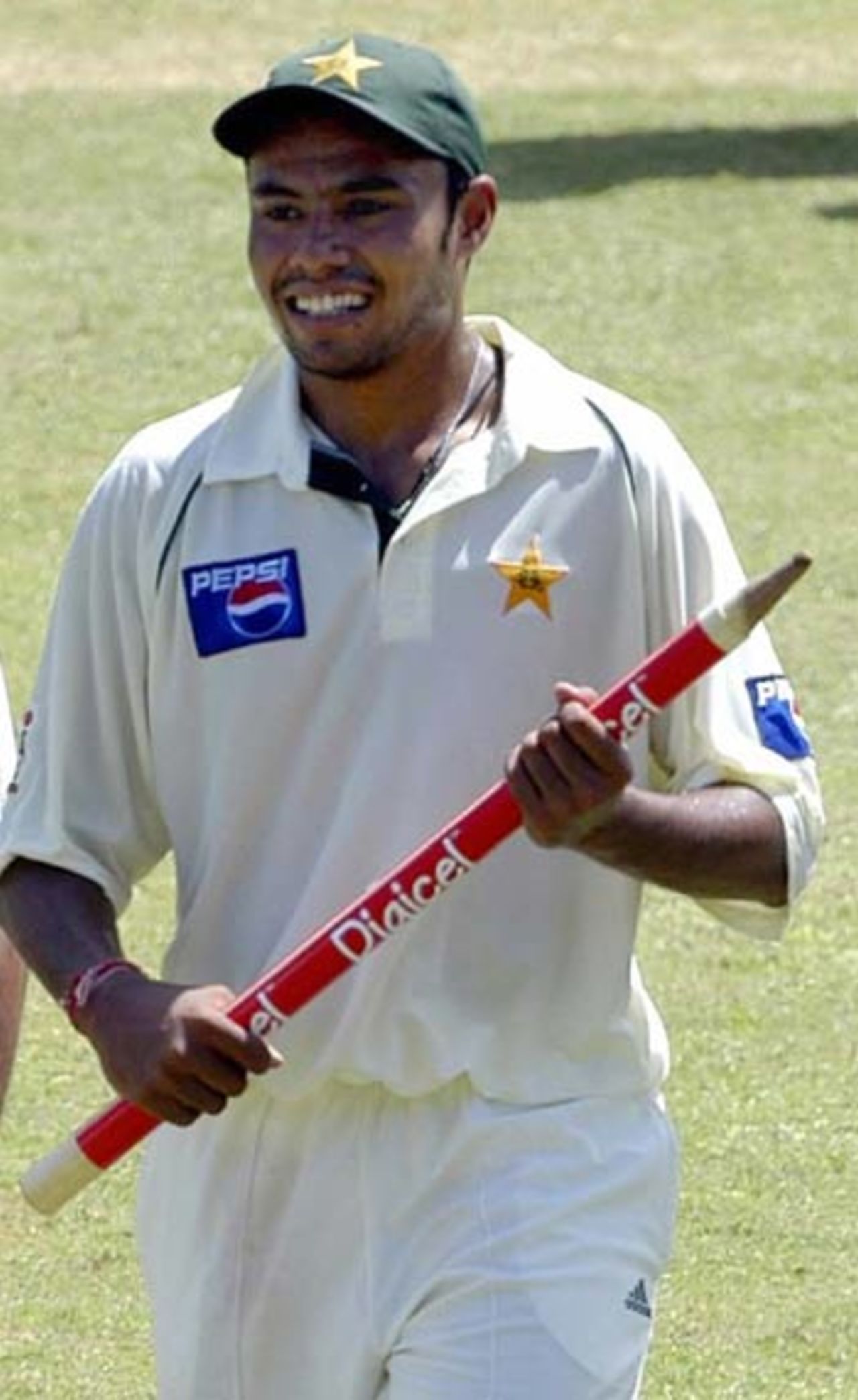 Danish Kaneria is all smiles after starring in Pakistan's comprehensive win in Jamaica, West Indies v Pakistan, 2nd Test, Kingston, June 7, 2005