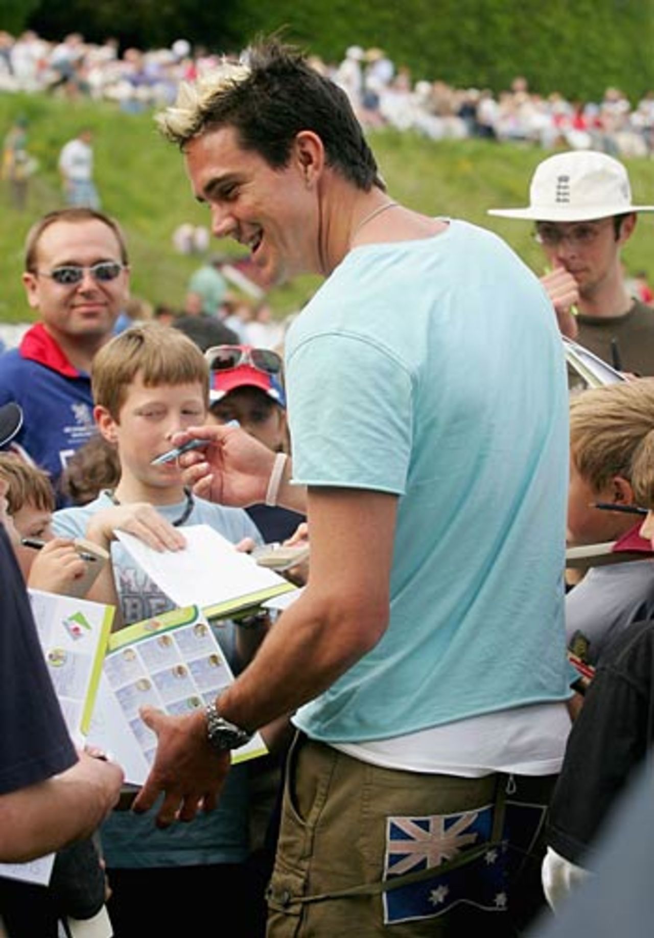 Kevin Pietersen signs autographs at Arundel, PCA Masters XI v Australia, Arundel, June 9